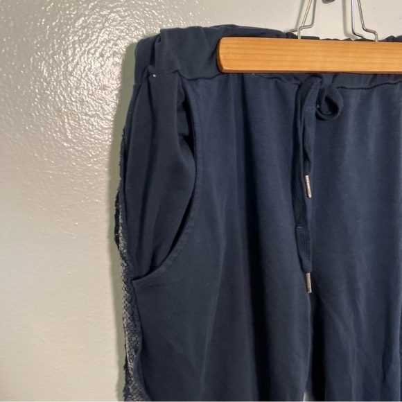 Navy Blue Sweatpants Sequin Side Stripes - Picture 3 of 10